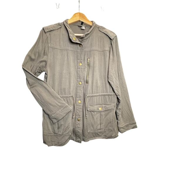 DIVIDED By H&M Utility Jacket Womens Tan Lightweight Utility Army Olive Sz S - Picture 1 of 12